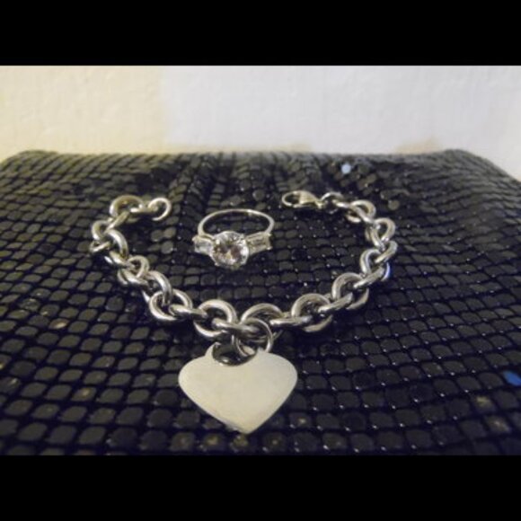 Radiance by Absolute Simulated Diamond Ring & Dangle Heart Bracelet - Picture 4 of 6